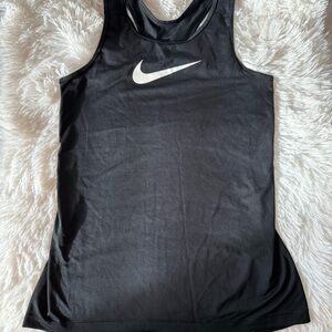 Nike Black Athletic Tank Top with White Swoosh